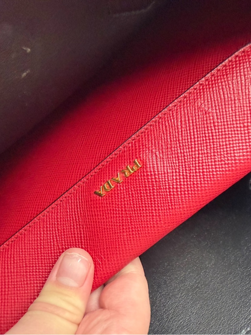 Prada Red Saffiano Double Tote Large - Picture 10 of 13
